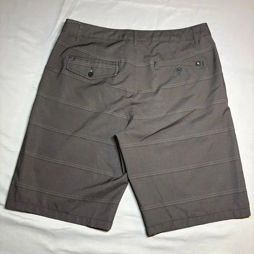 Rip curl boardwalk grey striped hybrid shorts